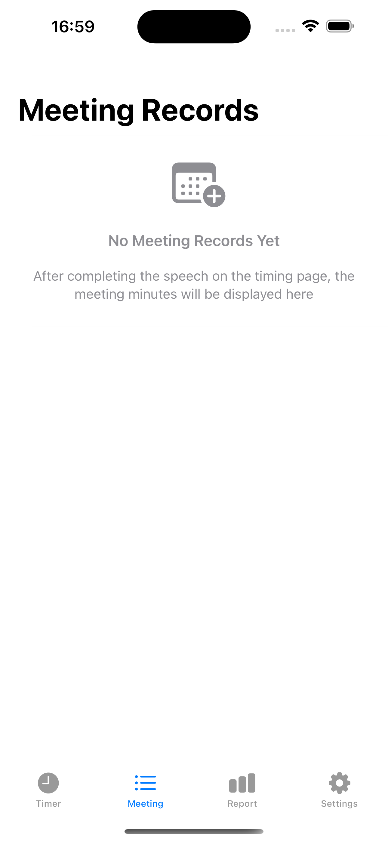 Meetings Tab Screenshot